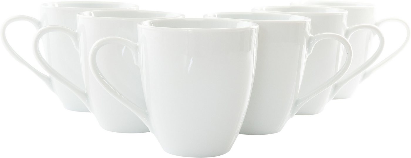 Retsch Arzberg Becher, 6-tlg., Porzellan, großer XXL Henkelbecher in gefällig bauchiger Form, 6-teilig, 500 ml – Bild 2 von 5