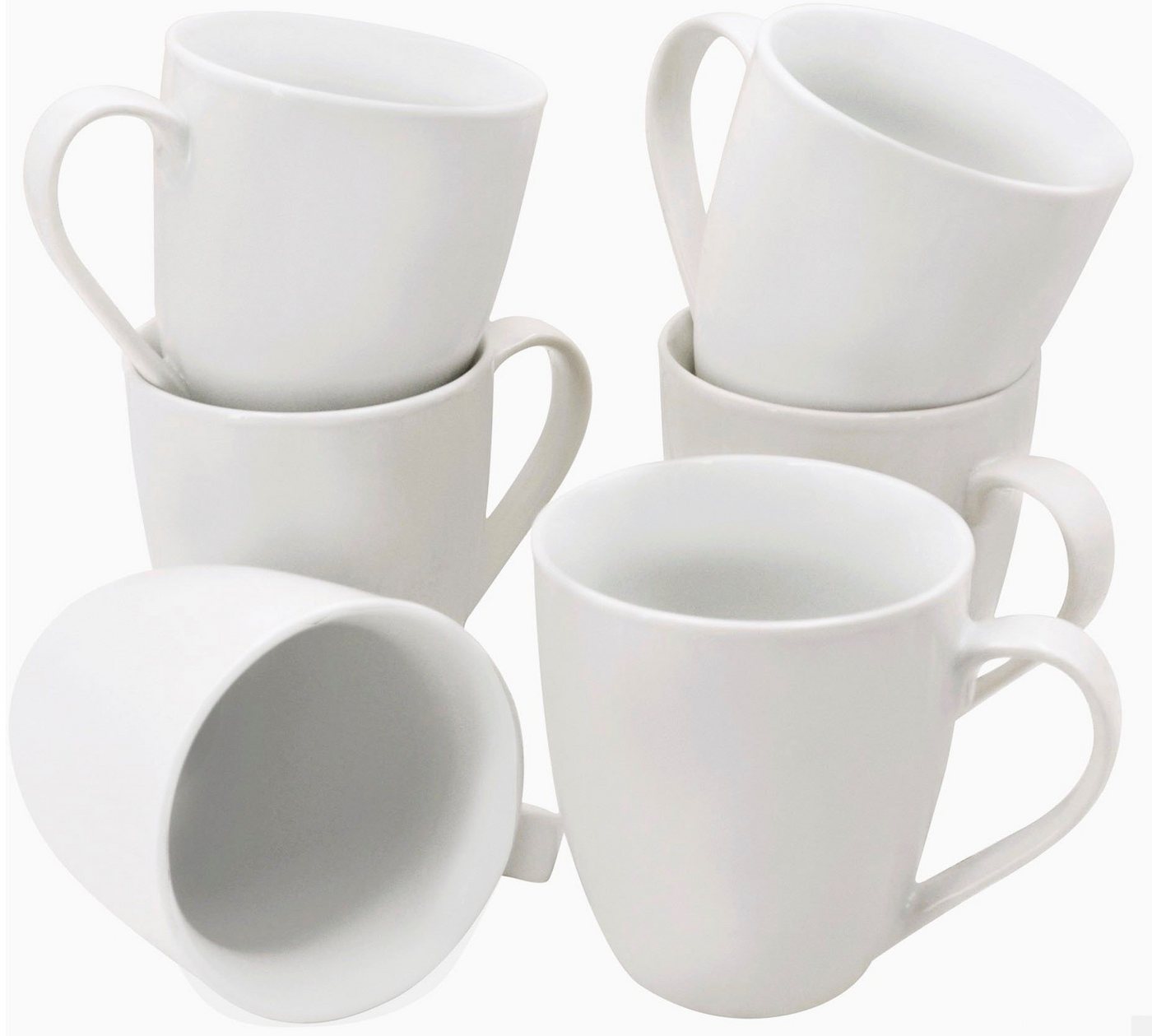 Retsch Arzberg Becher, 6-tlg., Porzellan, großer XXL Henkelbecher in gefällig bauchiger Form, 6-teilig, 500 ml – Bild 4 von 5