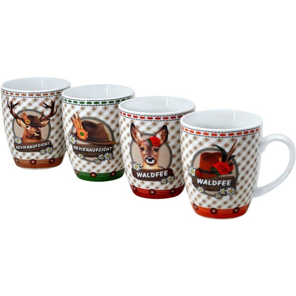 Retsch Arzberg Becher Weidmann, 4-tlg., Porzellan, 4-teilig