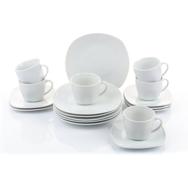 Retsch Arzberg Kaffeeservice Geschirr-Set, Service Fino (18-tlg), 6 Personen, Porzellan, 18 Teile, für 6 Personen