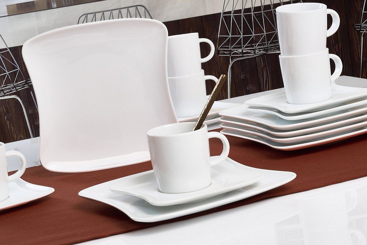 Retsch Arzberg Kaffeeservice Geschirr-Set, Service SANDY (18-tlg), 6 Personen, Porzellan, Porzellan Made in Germany, 18 Teile, für 6 Personen – Bild 2 von 5