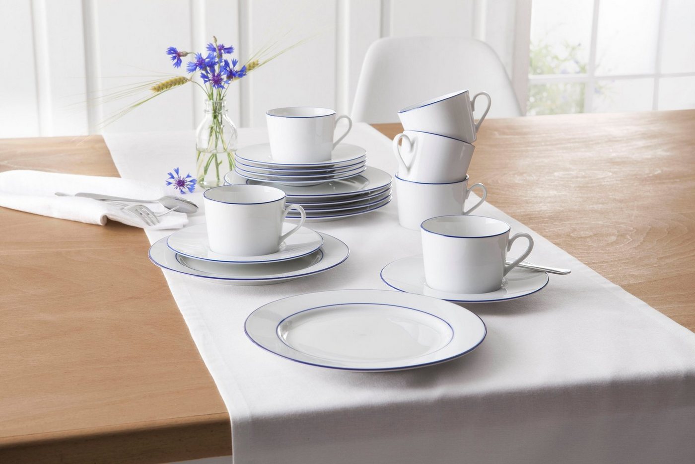 Retsch Arzberg Kombiservice Geschirr-Set, Service Heike Blaurand (30-tlg), 6 Personen, Porzellan, Made in Germany, 30 Teile, für 6 Personen – Bild 4 von 5