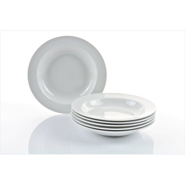Retsch Arzberg Suppenteller Teller Set, HEIKE WEISS 21 cm, für 6 Personen, rund Porzellan, (6 St), Allrounder für jeden Tag - langlebig und universell einsetzba