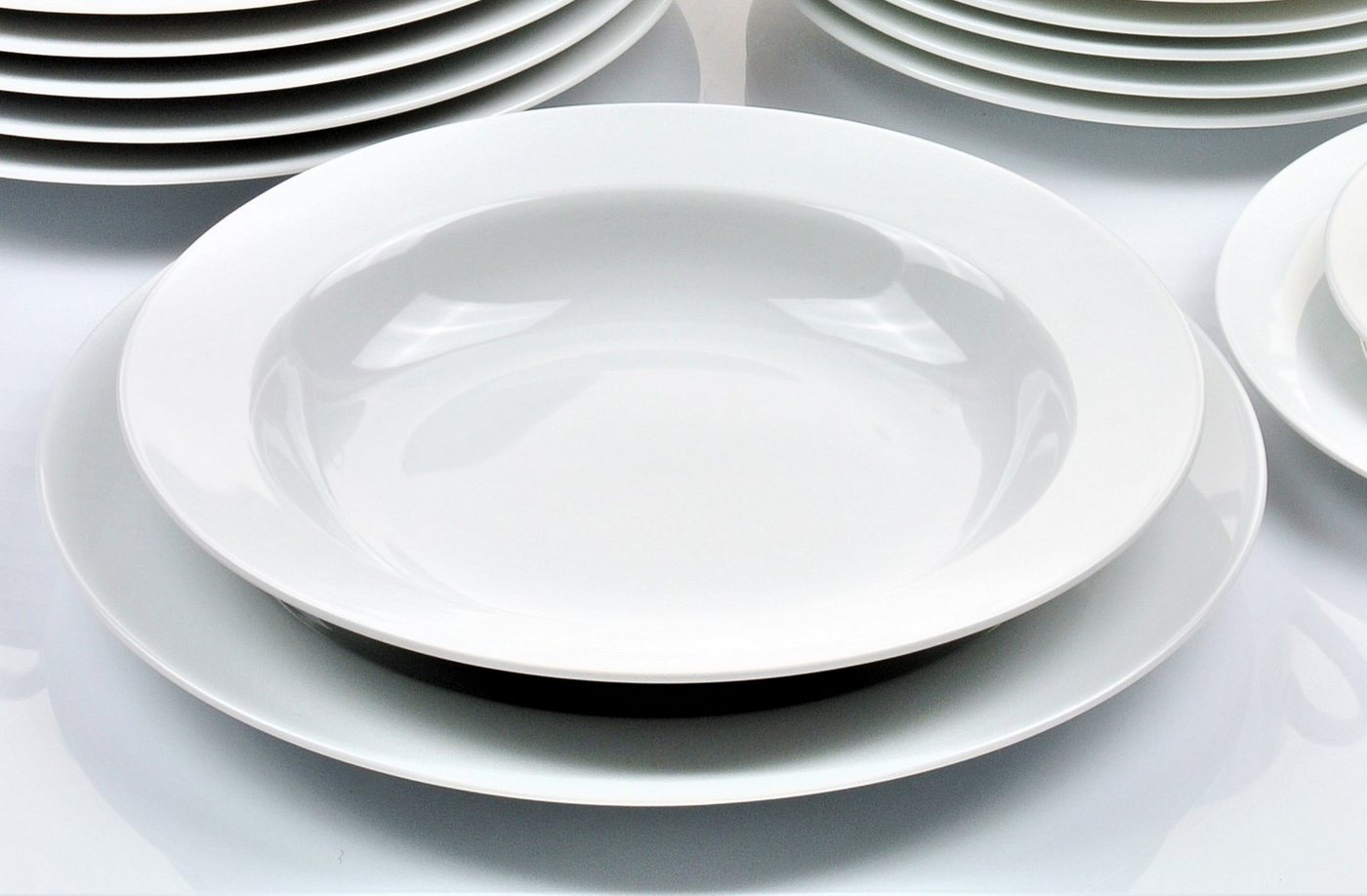 Retsch Arzberg Suppenteller Teller Set, HEIKE WEISS 21 cm, für 6 Personen, rund Porzellan, (6 St), Allrounder für jeden Tag - langlebig und universell einsetzba – Bild 2 von 4
