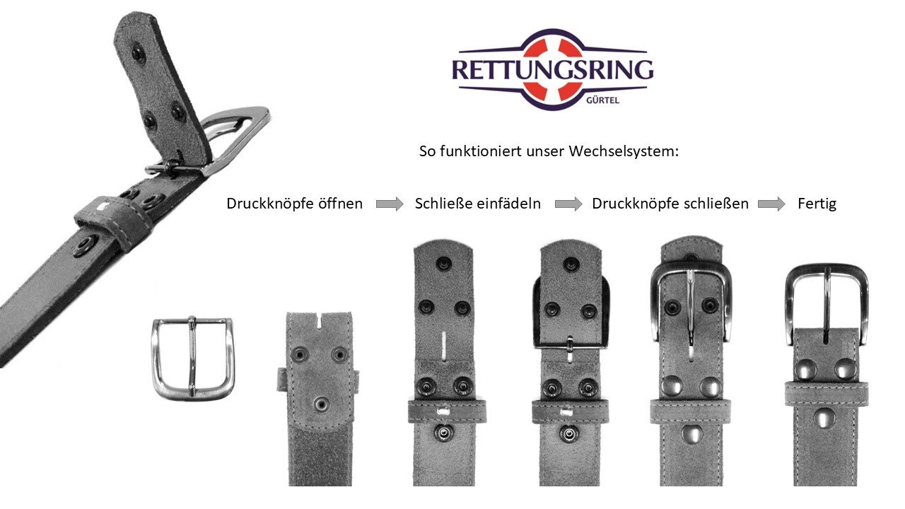 Rettungsring Gürtel Ledergürtel Wechselgürtel – Bild 2 von 2