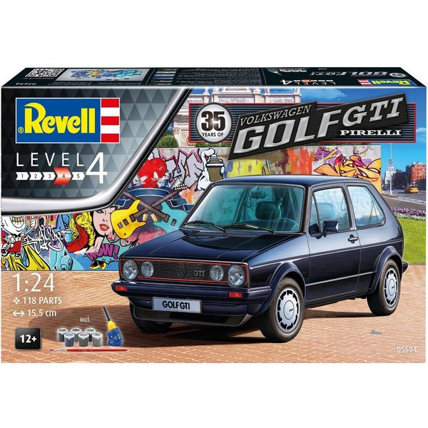 Revell® Modellbausatz Model Set 35 Jahre VW Golf GTI Pirelli, Maßstab 1:24, (Set), Made in Europe