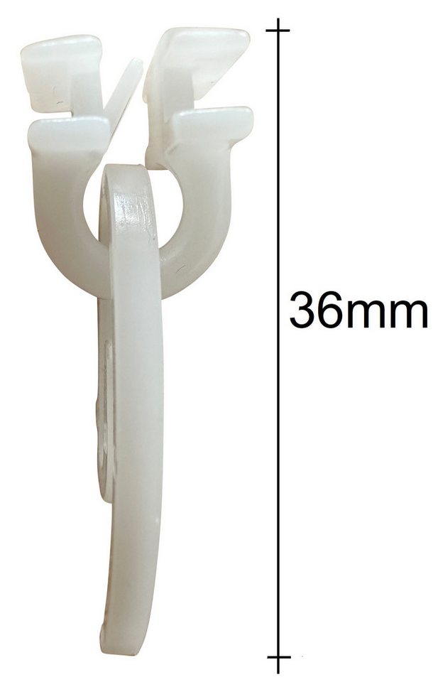 rewagi Gardinengleiter 100 Universal-Gleiter GON. 100 Gardinenhaken Einfach weiß, Gardinenschiene, Gardinenleiste, Gardinen, Vorhänge, (200-St) – Bild 2 von 5