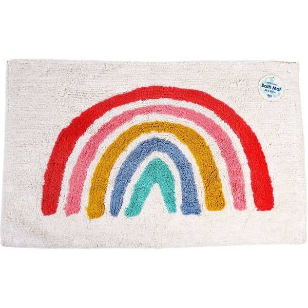 Rex London Badematte Regenbogen, wunderbar weich, sehr wasserabsorbierend, Baumwolle, rechteckig, für den Farbakzent im Bad