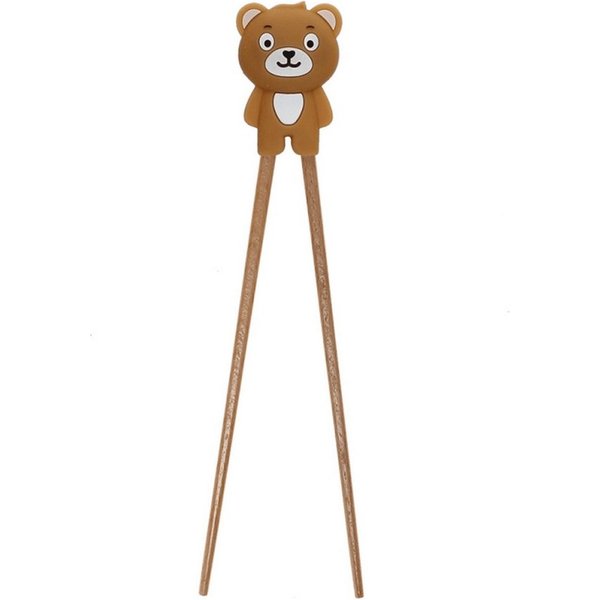 Rex London Essstäbchen Trainingsstäbchen-Set aus Holz mit Silikon-Verbindung für Kinder