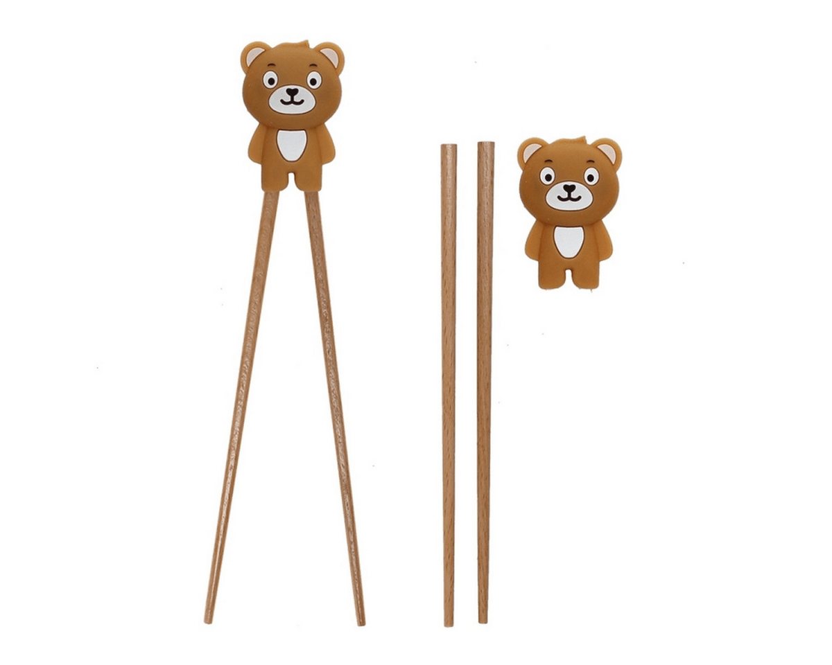 Rex London Essstäbchen Trainingsstäbchen-Set aus Holz mit Silikon-Verbindung für Kinder – Bild 2 von 4