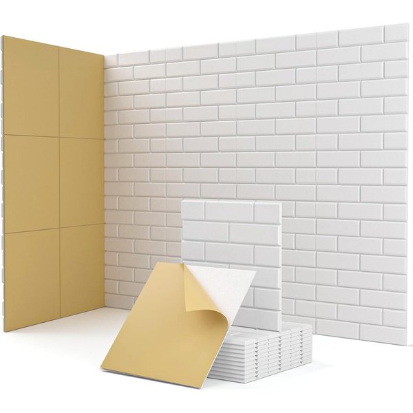 Rhein Beleuchtung Akustikplatte Akustikplatten selbstklebend 12 Stück Ziegeltextur, (30×30×0,9 cm Paneele für Wand, Decke, Holz & Türen), Schallabsorber mit hoh