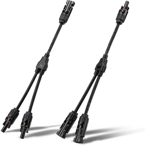 Rhein Beleuchtung Solarmodul Solarstecker Verteiler Set 1 zu 2/3/4 MC4 Y-Stecker Verbindung, 0 W, Hochreiner Kupferkern und PPE-Material, (Set, 1-St., Für PV-Ka