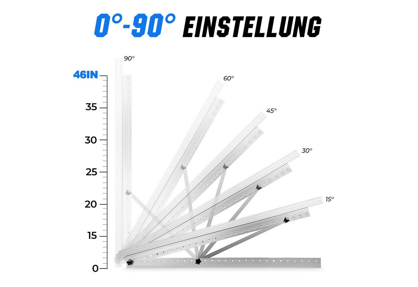 Rhein Beleuchtung Solarmodul Verstellbare Solarmodul-Halterung – 114 cm oder 118 cm, 0 W, Korrosionsbeständige Aluminiumlegierung, (Set, 8-St., Für PV-Module bi – Bild 5 von 5