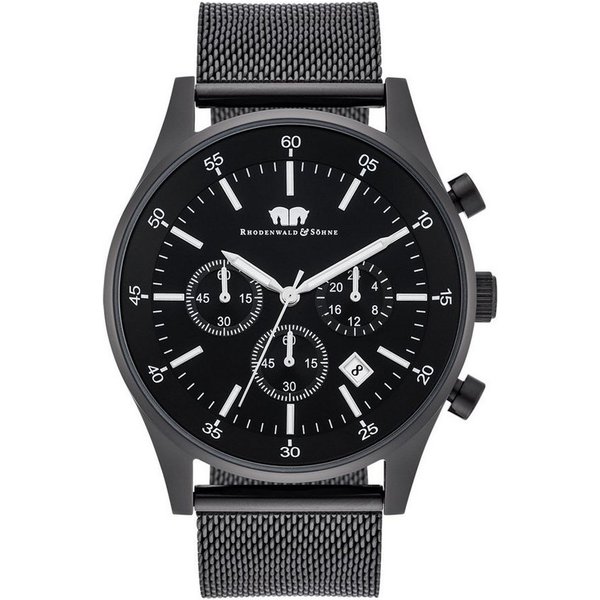Rhodenwald & Söhne Chronograph Goodwill schwarz Goodwill, mit Milanaise-Armband