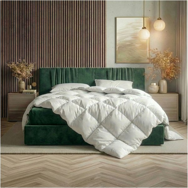 RIBECO Federbettdecke Laram, Bettdecken für Sommer oder Winter, Made in Germany, Füllung: 90% Federn, 10% Daunen, Bezug: 100% Baumwolle, Super Preis-Leistung, B