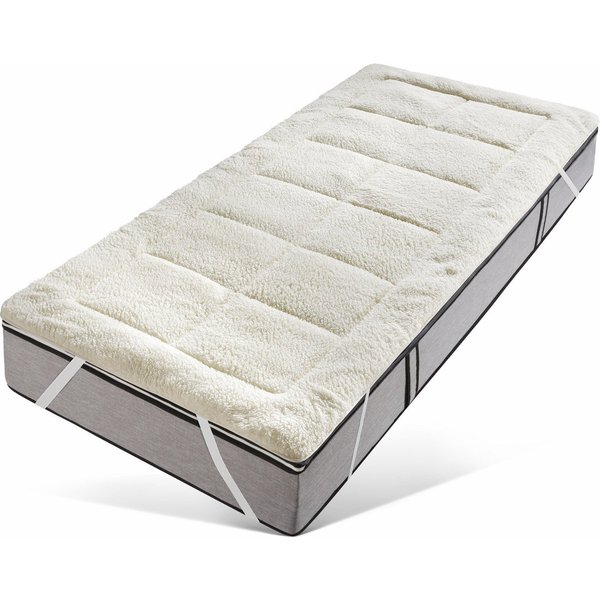 Matratzenauflage Luise, in Lammfloor Optik, 90x200 cm und weitere Größen RIBECO, Auflage beidseitig für Sommer und Winter nutzbar, waschbar bis 60°C