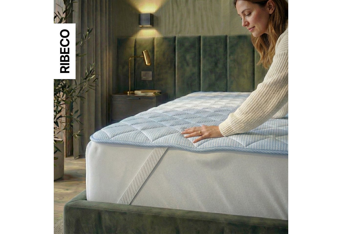 Matratzenauflage Top Cool, Auflage 90x200 cm, 120x200 cm, 180x200 cm, wendbar RIBECO, Matratzenschoner, mit über 1.400 positiven Kundenbewertungen! – Bild 3 von 5