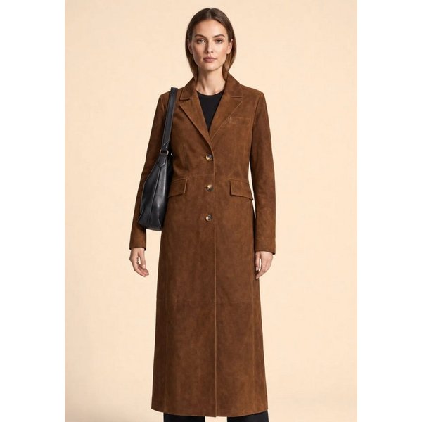 RICANO Ledermantel Glossy hochwertiges Lamm Nappa Leder oder edles Velour Leder