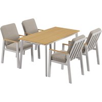RICHLY Gartenmöbel Dining Set »Perugia«, inkl Polster (4-Sitzer, Warmweiß)