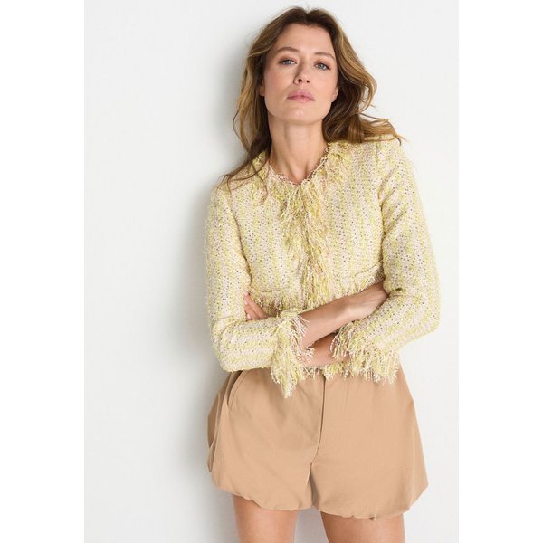 RICHROYAL Bouclèjacke Regular fit mit Fransen