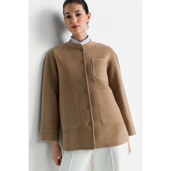 RICHROYAL Hemdjacke Overshirt aus Wollmix, Stehkragen
