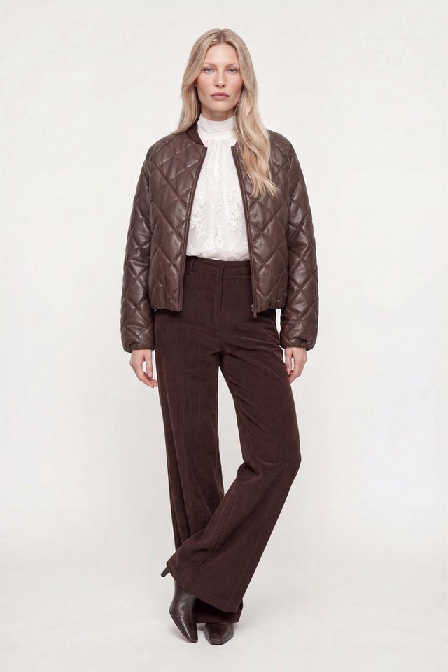 RICHROYAL Lederimitatjacke kurze Form, mit Rautensteppmuster, Herbstjacke – Bild 3 von 5