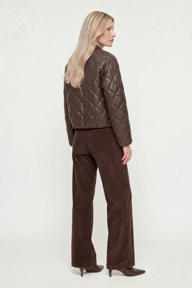RICHROYAL Lederimitatjacke kurze Form, mit Rautensteppmuster, Herbstjacke – Bild 5 von 5