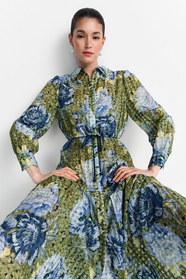RICHROYAL Midikleid mit Pfingstrosenprint, Seiden-Anteil – Bild 3 von 5