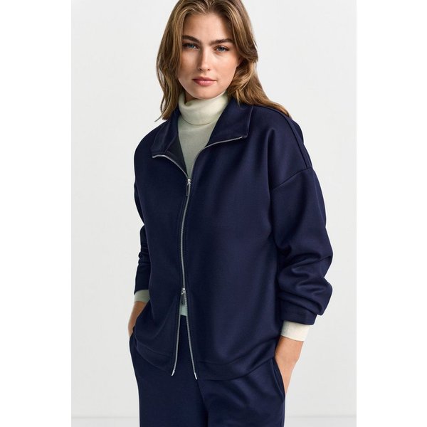 RICHROYAL Sweatjacke Tunnelzug-Saum, Stehkragen, regular fit