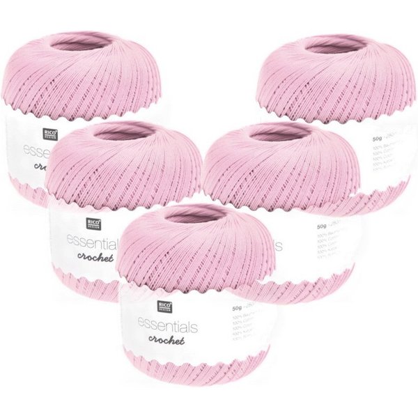 Rico Design 5 x RICO ESSENTIALS CROCHET Häkelwolle, 560 m