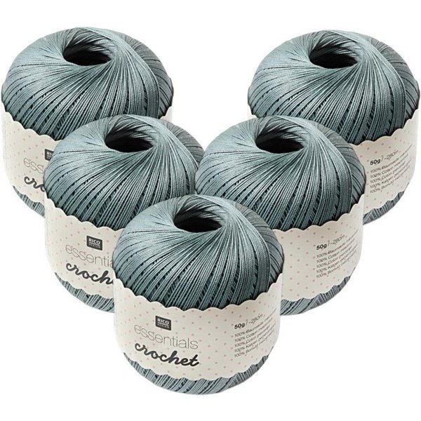 Rico Design 5 x RICO ESSENTIALS CROCHET Häkelwolle, 560 m