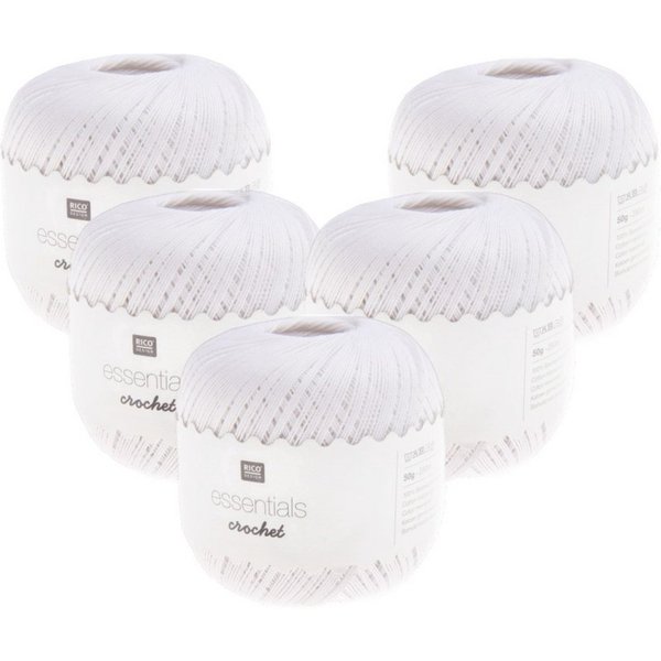Rico Design 5 x RICO ESSENTIALS CROCHET Häkelwolle, 560 m