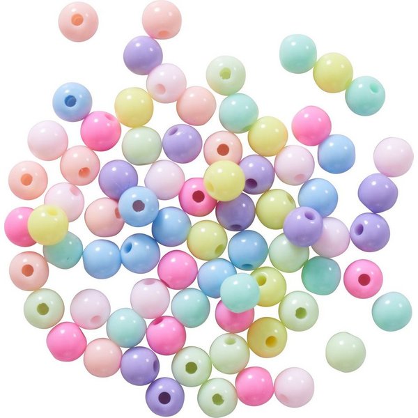 Rico Design Bastelperlen Rainbow Pastell, 80 Stück