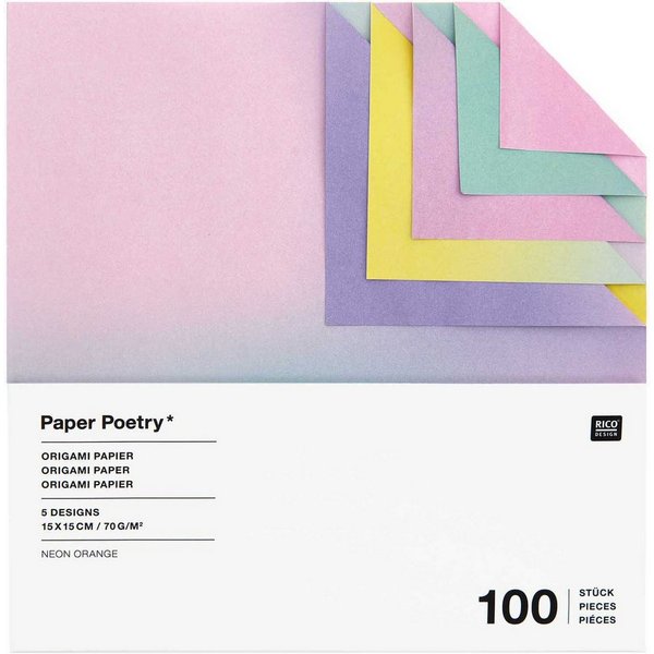 Rico Design Motivpapier Farbverlauf, 15x15cm, 100 Blatt
