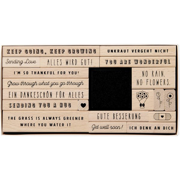 Rico Design Stempel XL Stempel-Set Alles wird gut!, 19 Stück