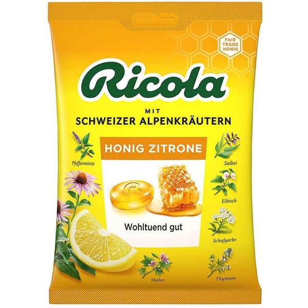 RICOLA Süßigkeit, Ricola Honig Zitrone mit Schweizer Alpenkräutern in Böxli 75g
