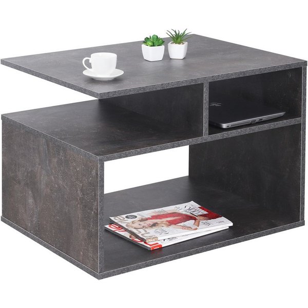 RICOO Couchtisch WM095-BG (1-St), Sofatisch mit Stauraum Wohnzimmer Tisch Beistelltisch Kaffeetisch