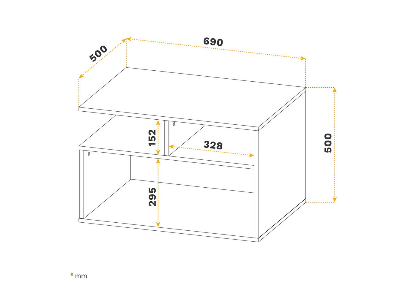 RICOO Couchtisch WM095-BG (1-St), Sofatisch mit Stauraum Wohnzimmer Tisch Beistelltisch Kaffeetisch – Bild 5 von 5