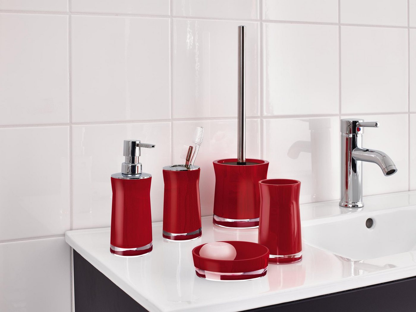 Ridder Badaccessoire-Set WC-Bürste Disco rot – Bild 2 von 3