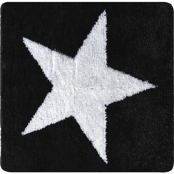 Ridder Badematte Star schwarz, Höhe 55 mm, 100% Polyester-Microfaser