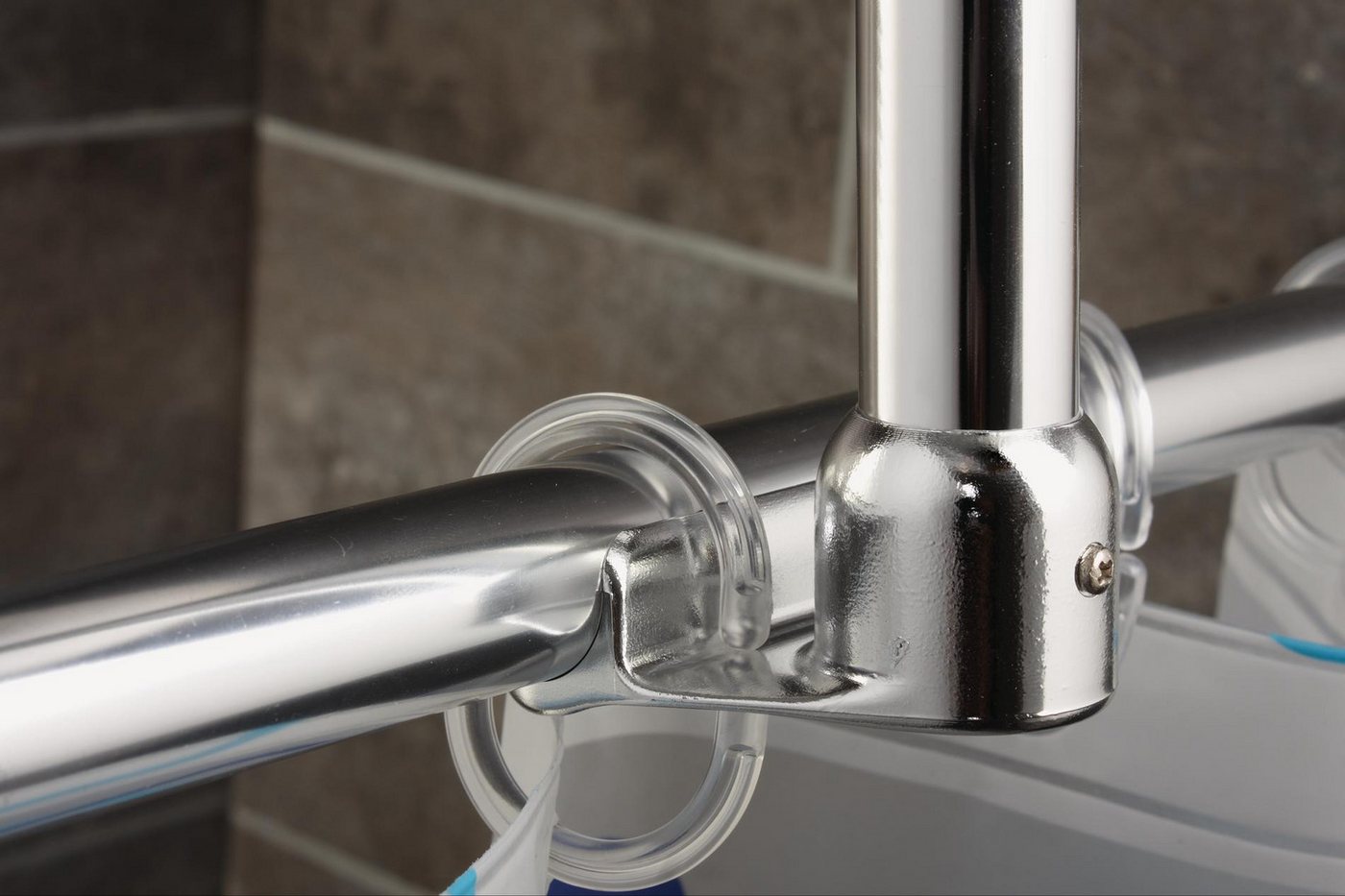 Ridder Duschvorhangstange Deckenabhängung Wienchrom glänzend, Aluminium, Kunststoff – Bild 2 von 2