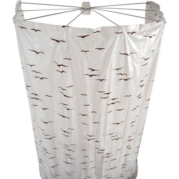 Ridder Duschvorhangstange Duschfaltkabine Ombrella SyltWeiß-beige, ABS (Acrylnitril-Butadien-Styrol), PA (Polyacryl), PP (Polypropylen), Inox, PEVA (Polyethylen