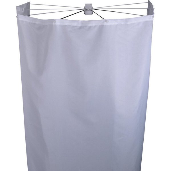 Ridder Duschvorhangstange Duschfaltkabine Ombrella Textil Madison weiß 210x180 cmweiß, ABS (Acrylnitril-Butadien-Styrol), PA (Polyacryl), PP (Polypropylen), Ino