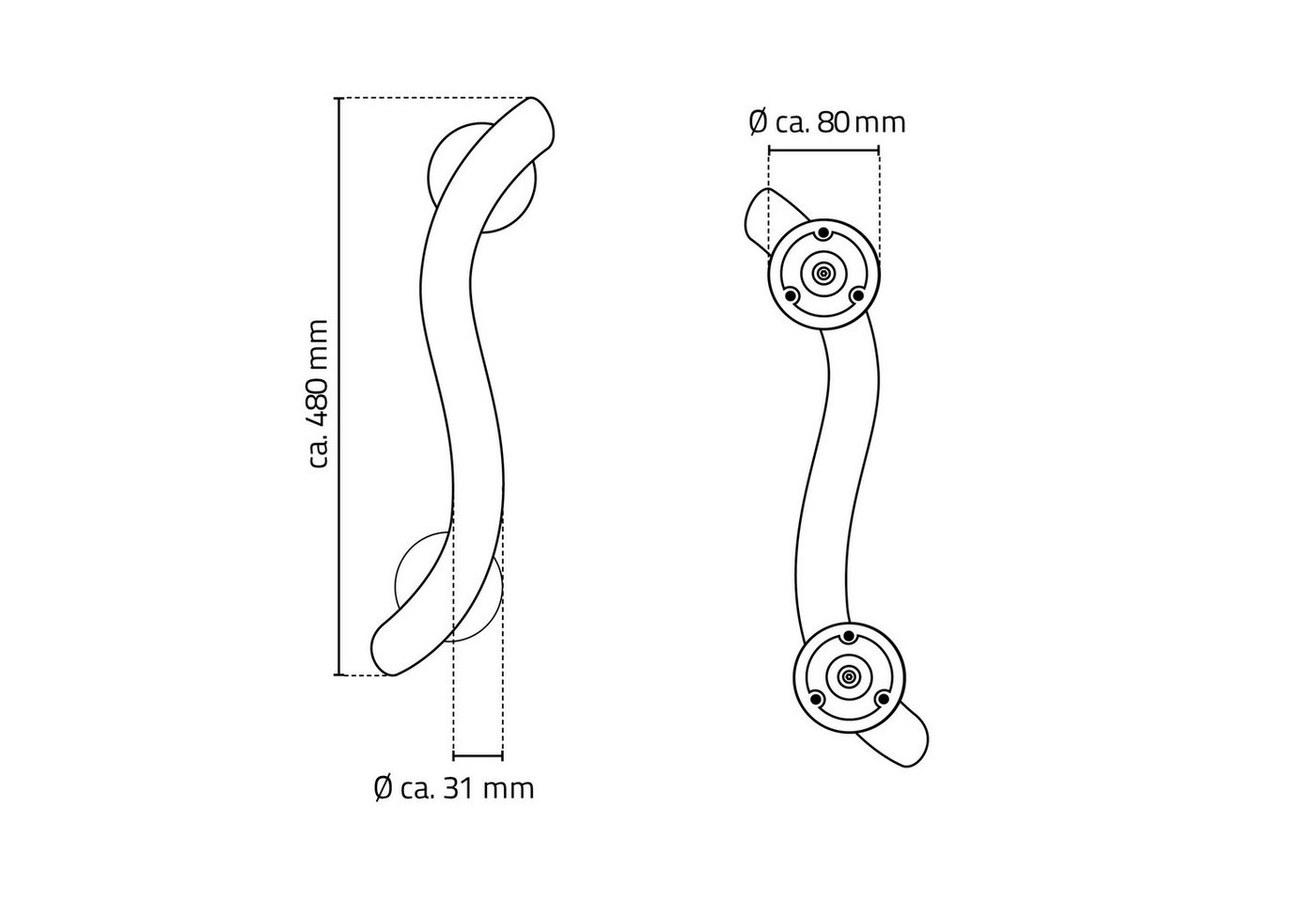 Ridder Haltegriff Art chromfarben glänzend – Bild 4 von 5