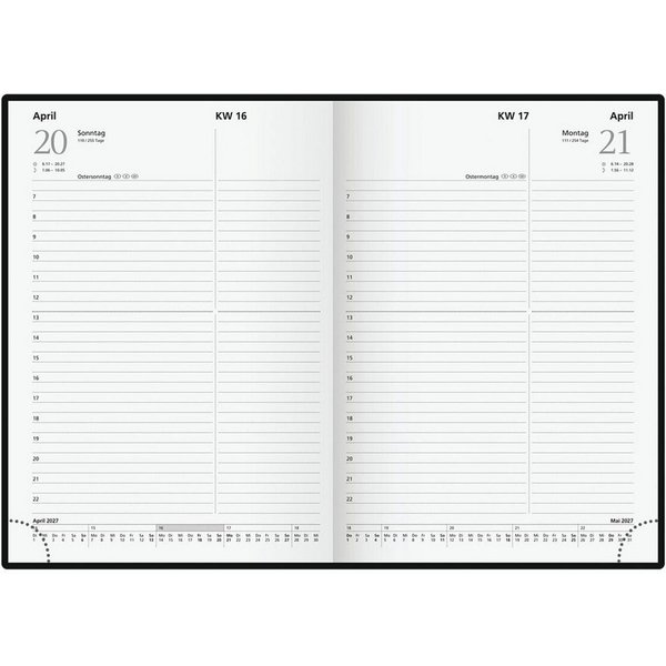 RIDO Buchkalender Chefplaner 2027, 1 Seite = 1 Tag