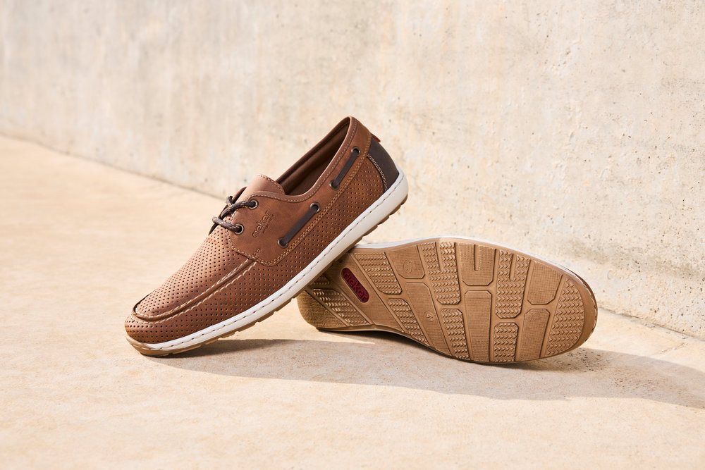 Rieker Bootsschuh Mokassin, Halbschuh, Frühlingsschuh mit Perforation – Bild 2 von 5