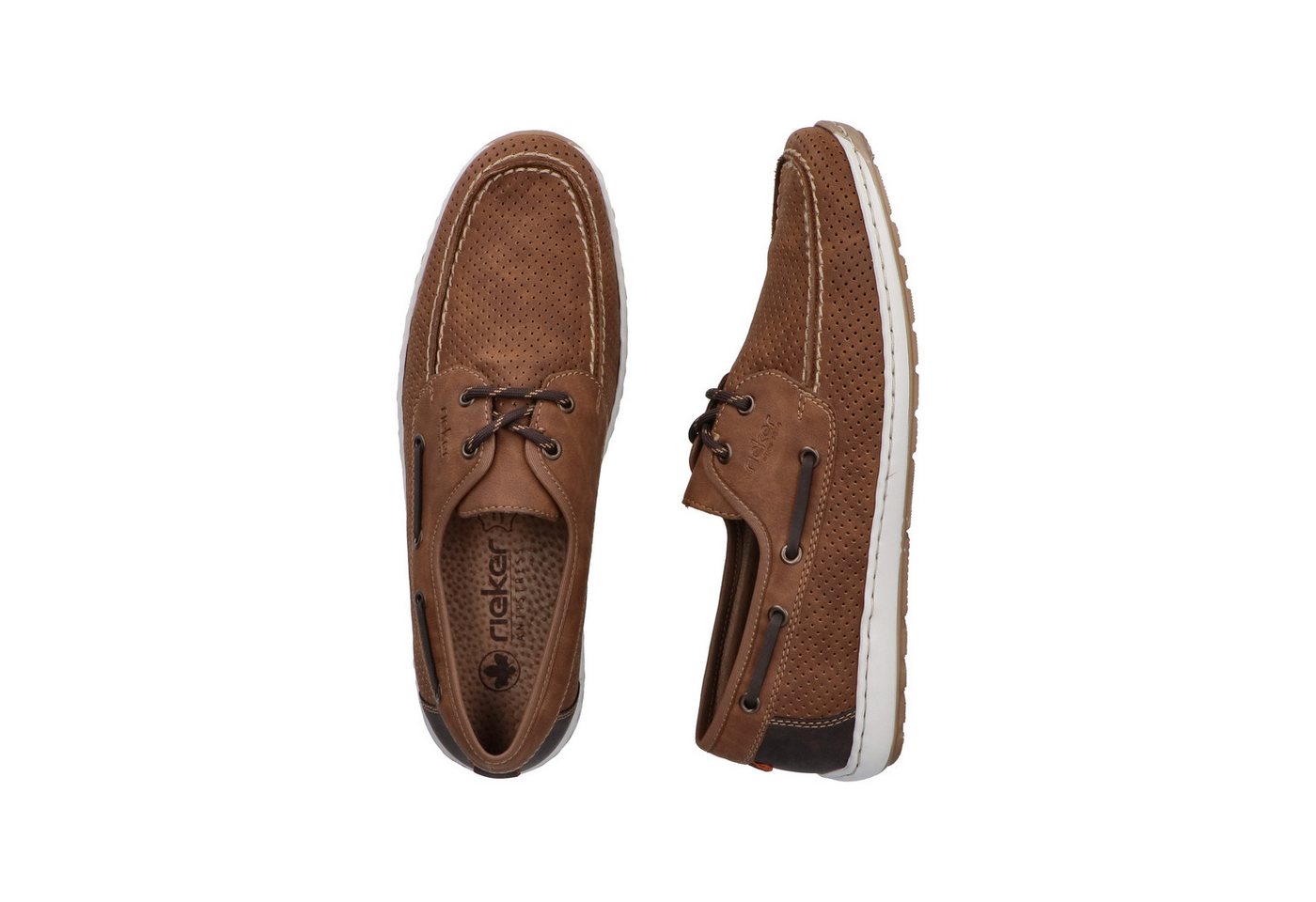 Rieker Bootsschuh Mokassin, Halbschuh, Frühlingsschuh mit Perforation – Bild 5 von 5