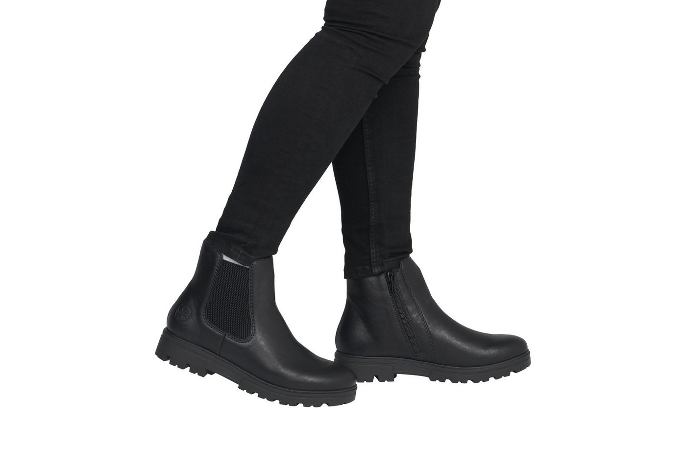 Rieker Chelseaboots Blockabsatz, Stiefelette mit praktischem Innenreißvreschluss – Bild 2 von 5