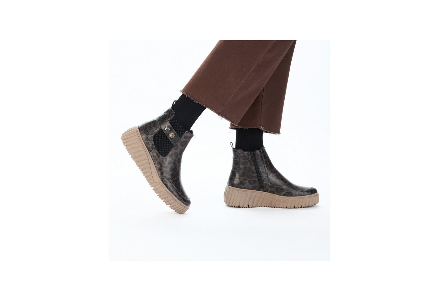 Rieker Chelseaboots Plateaustiefelette, Casual-Boots mit seitlichem Stretcheinsatz – Bild 5 von 5