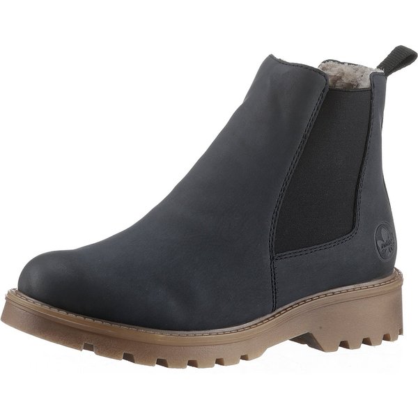 Rieker Chelseaboots Schlupfboots, Stiefelette, Blockabsatz, mit kuscheligem Warmfutter